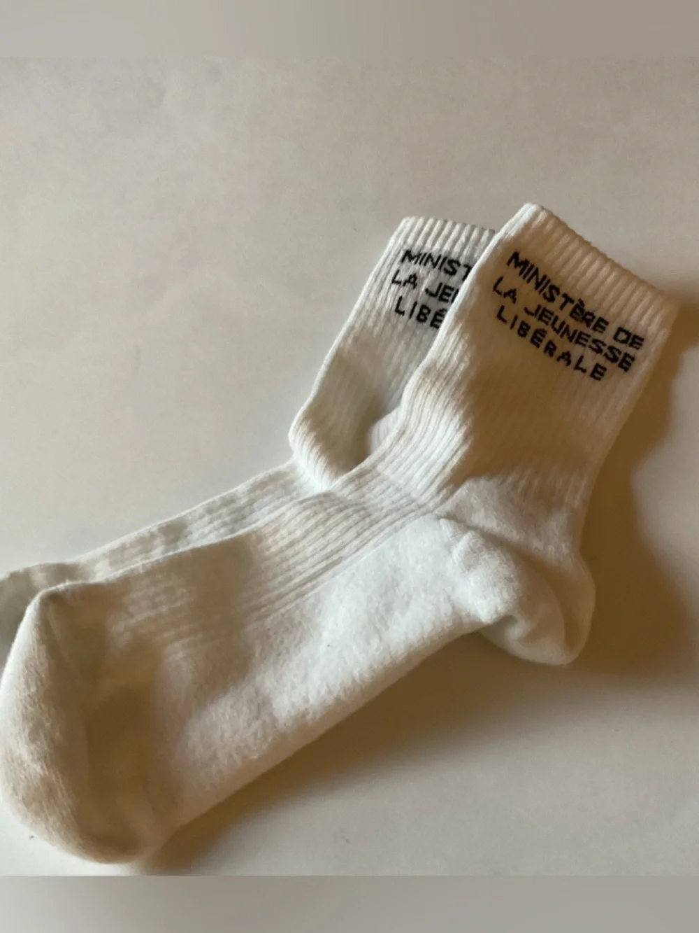 LIBERAL YOUTH MINISTRY LOGO INTARSIA SOCKS WHITE BLACK LETTERING WOMENS OS NWOT